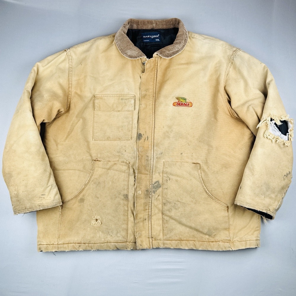 DeKalb Vintage Swingster Farm Jacket XXL USA Duck Canvas Thrashed